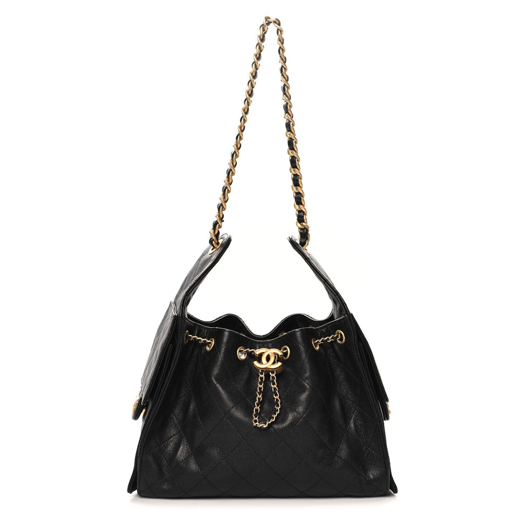 Caviar Quilted Small Chanel 25 Handbag Black