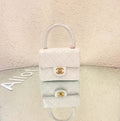 Chanel White Quilted Lambskin CC Top Handle Mini Kelly Bag Gold Hardware, 1994