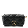 Goatskin Quilted Chanel 19 Waist Bag Black