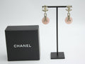 Chanel 09A Gripoix Pink Round Dangle Stud Earrings