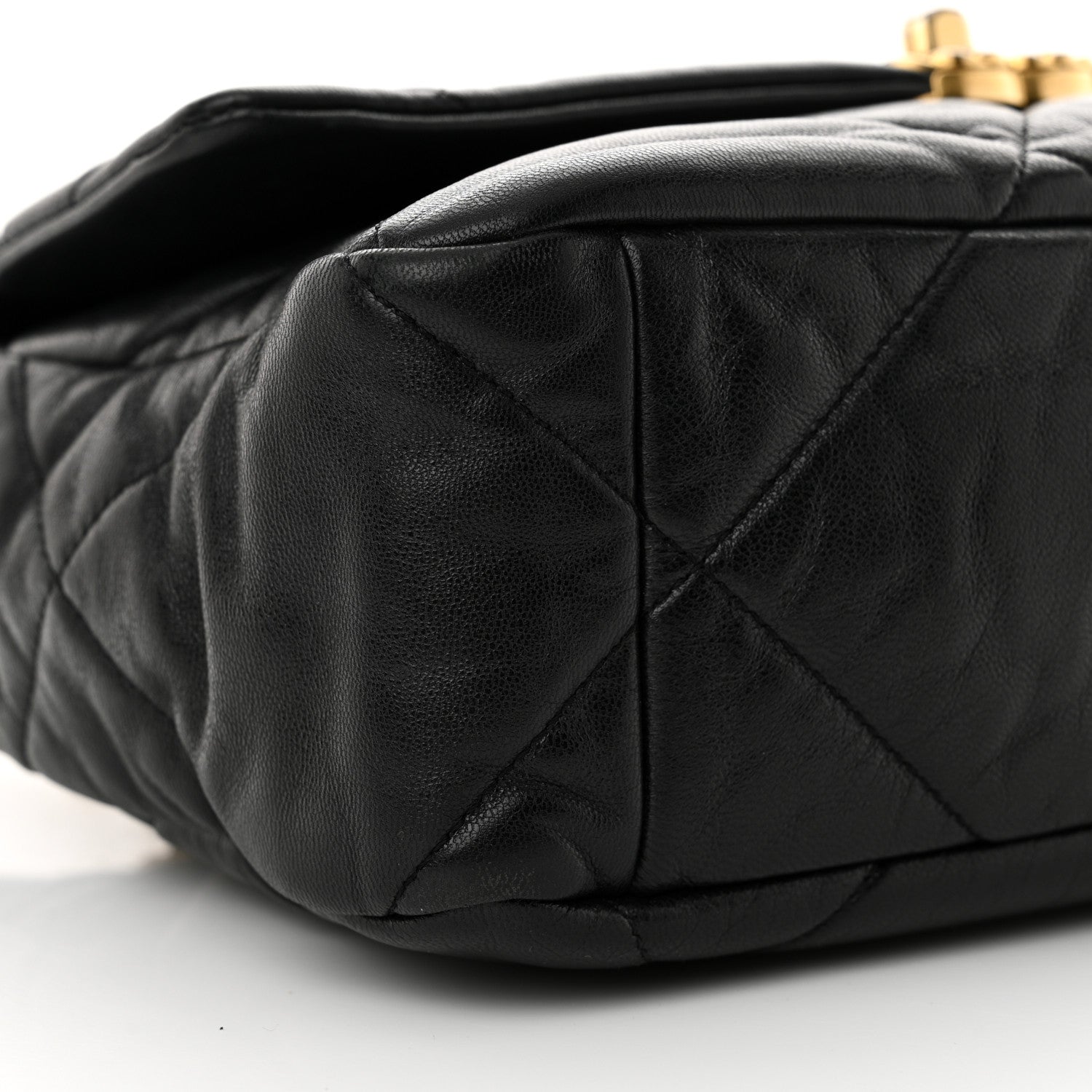 Goatskin Quilted Large Chanel 19 Flap Black