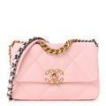 Lambskin Quilted Medium Chanel 19 Flap Light Pink
