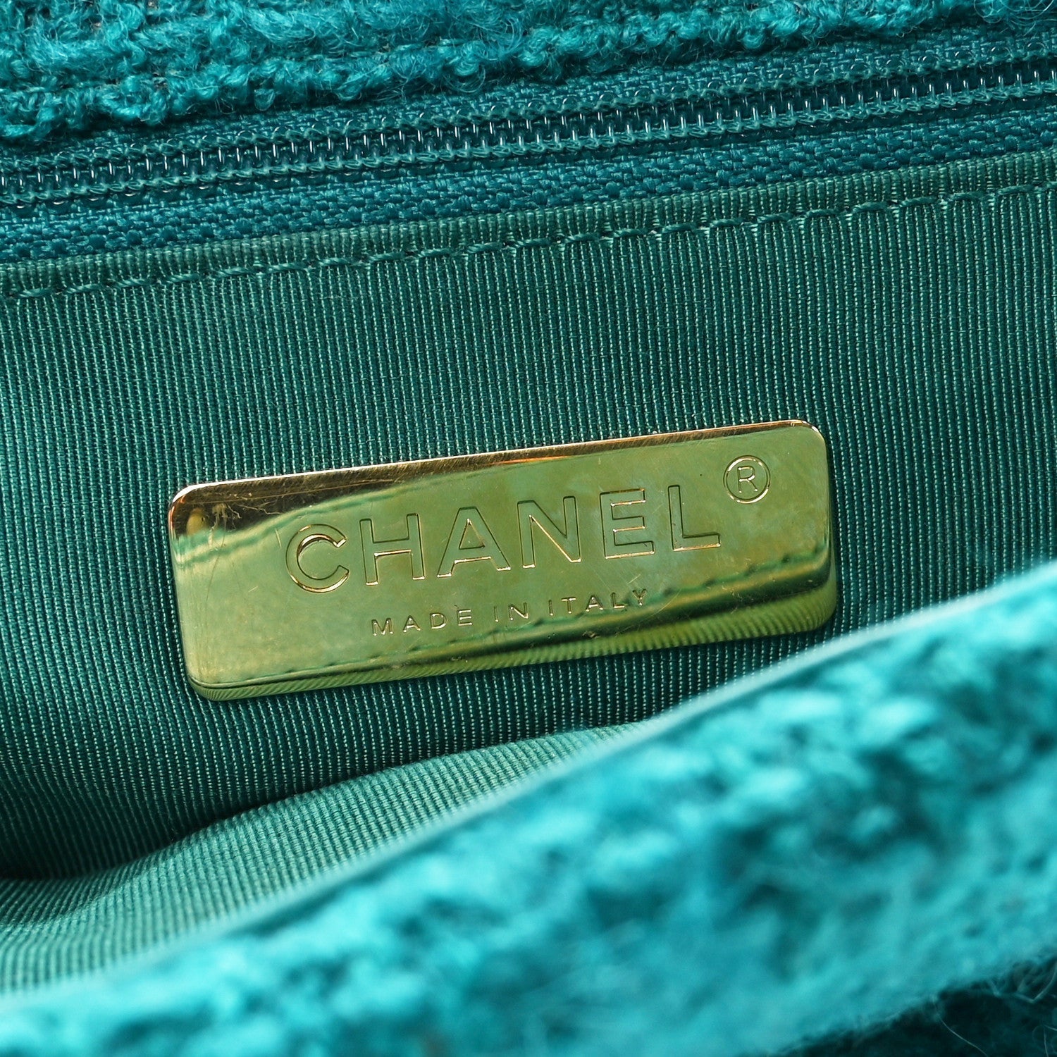 Tweed Quilted Medium Chanel 19 Flap Green