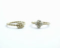 Chanel B11A Metal Camellia Two-Piece Ring Set