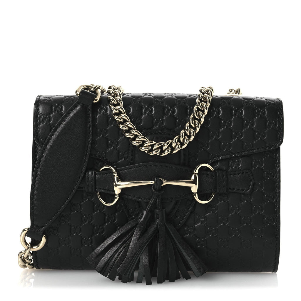 Microguccissima Mini Emily Shoulder Bag Black