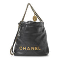 Shiny Calfskin Quilted Mini Chanel 22 Dark Grey