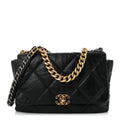 Goatskin Quilted Maxi Chanel 19 Flap Black