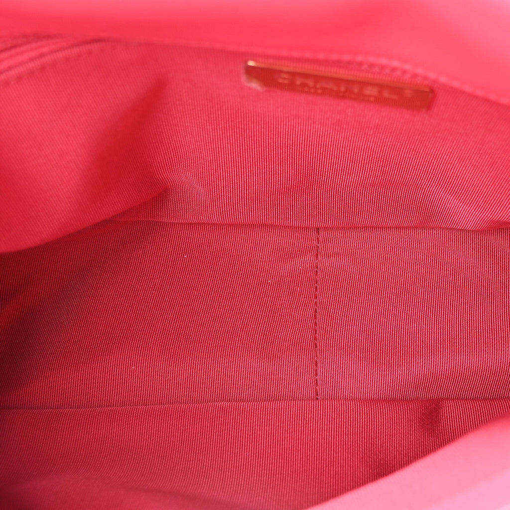 Lambskin Quilted Large Chanel 19 Flap Dark Pink