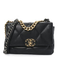 Lambskin Quilted Medium Chanel 19 Flap Black