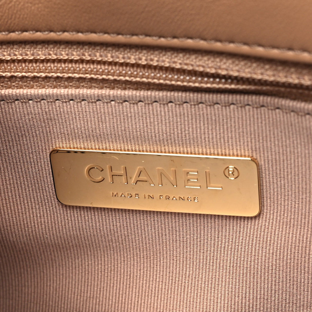 Lambskin Quilted Medium Chanel 19 Flap Brown