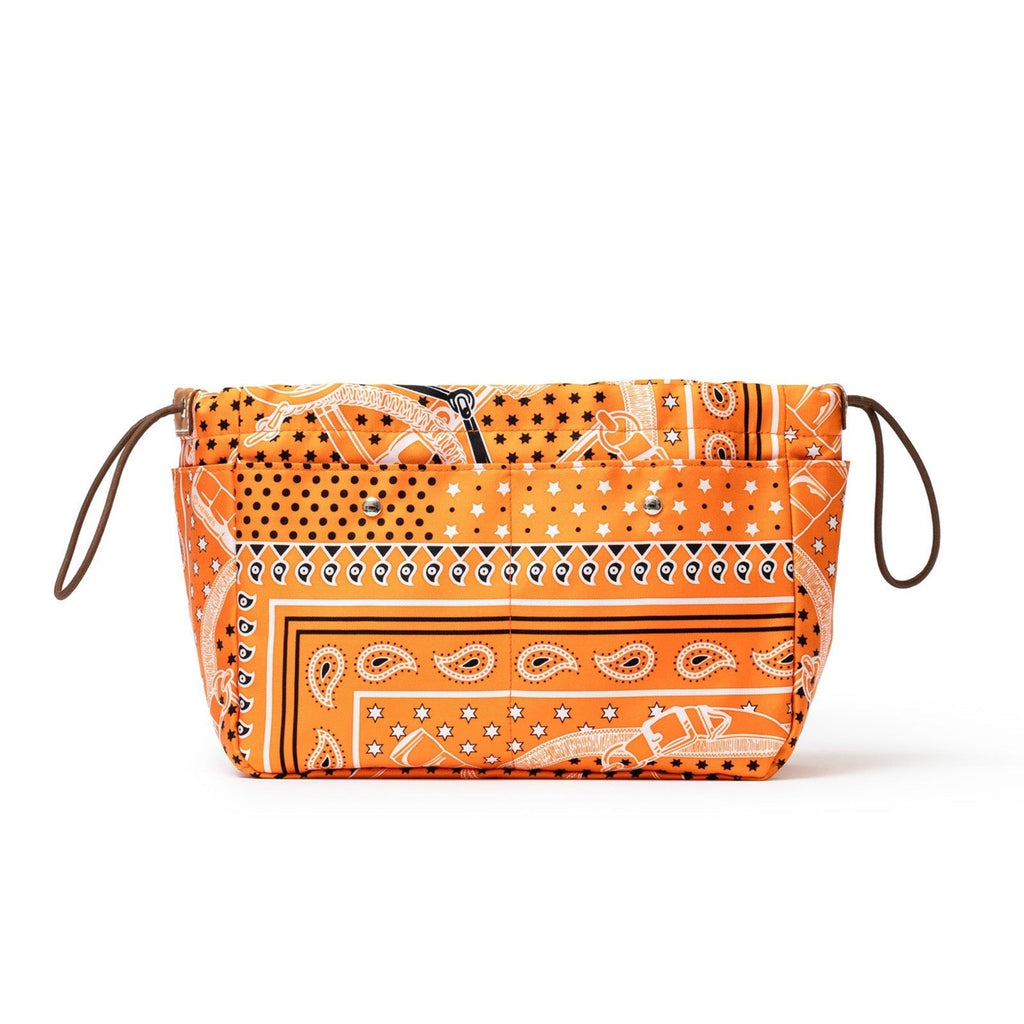 Hermès Fourbi 25 pouch Orange Nylon/Silk Barenia Palladium Hardware
