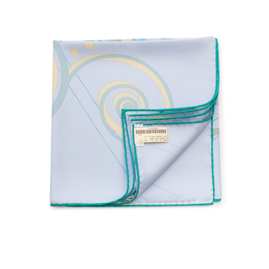 Hermès Carre Scarf 90 H Comme Histoires Ciel/Canard/Vanille