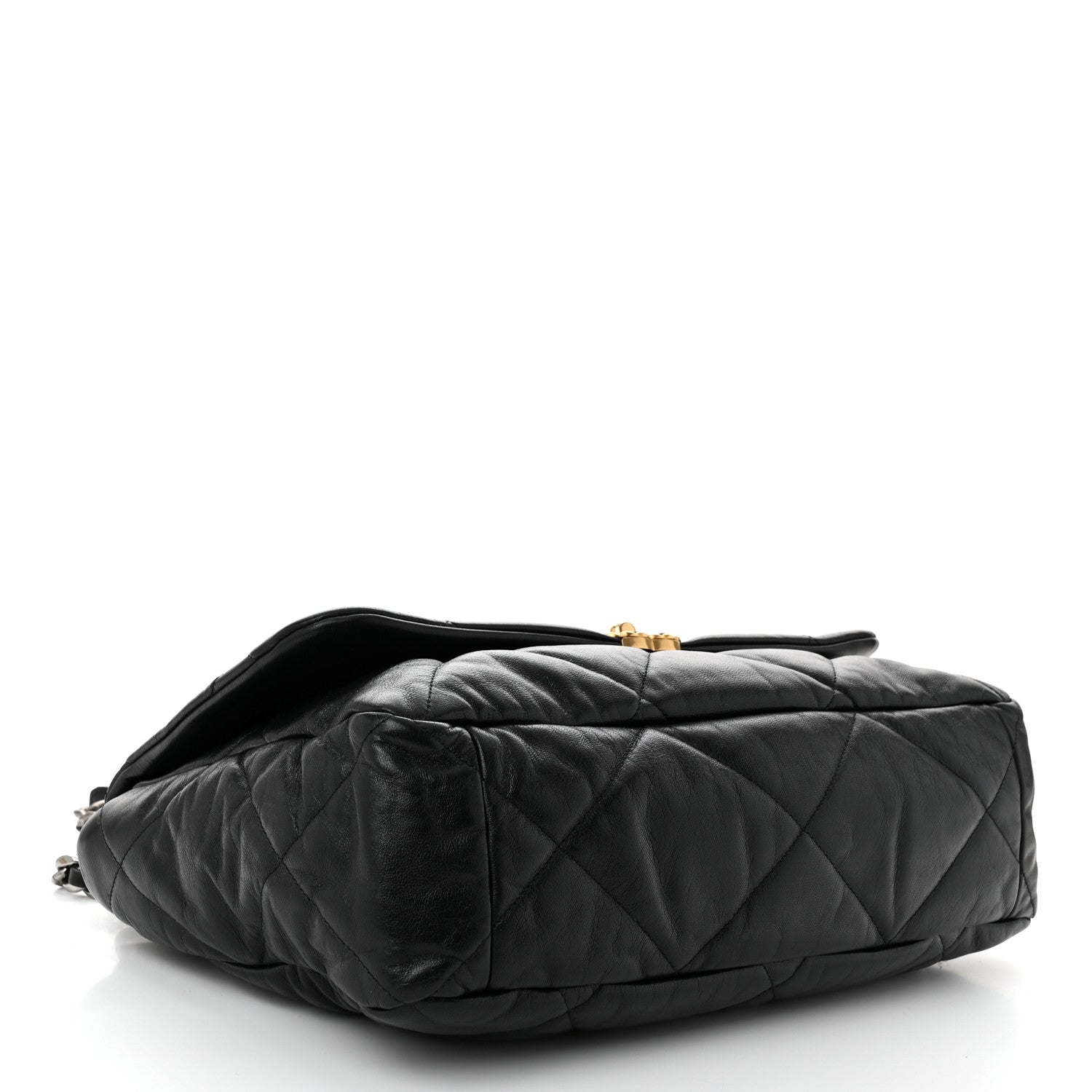Goatskin Quilted Maxi Chanel 19 Flap Black