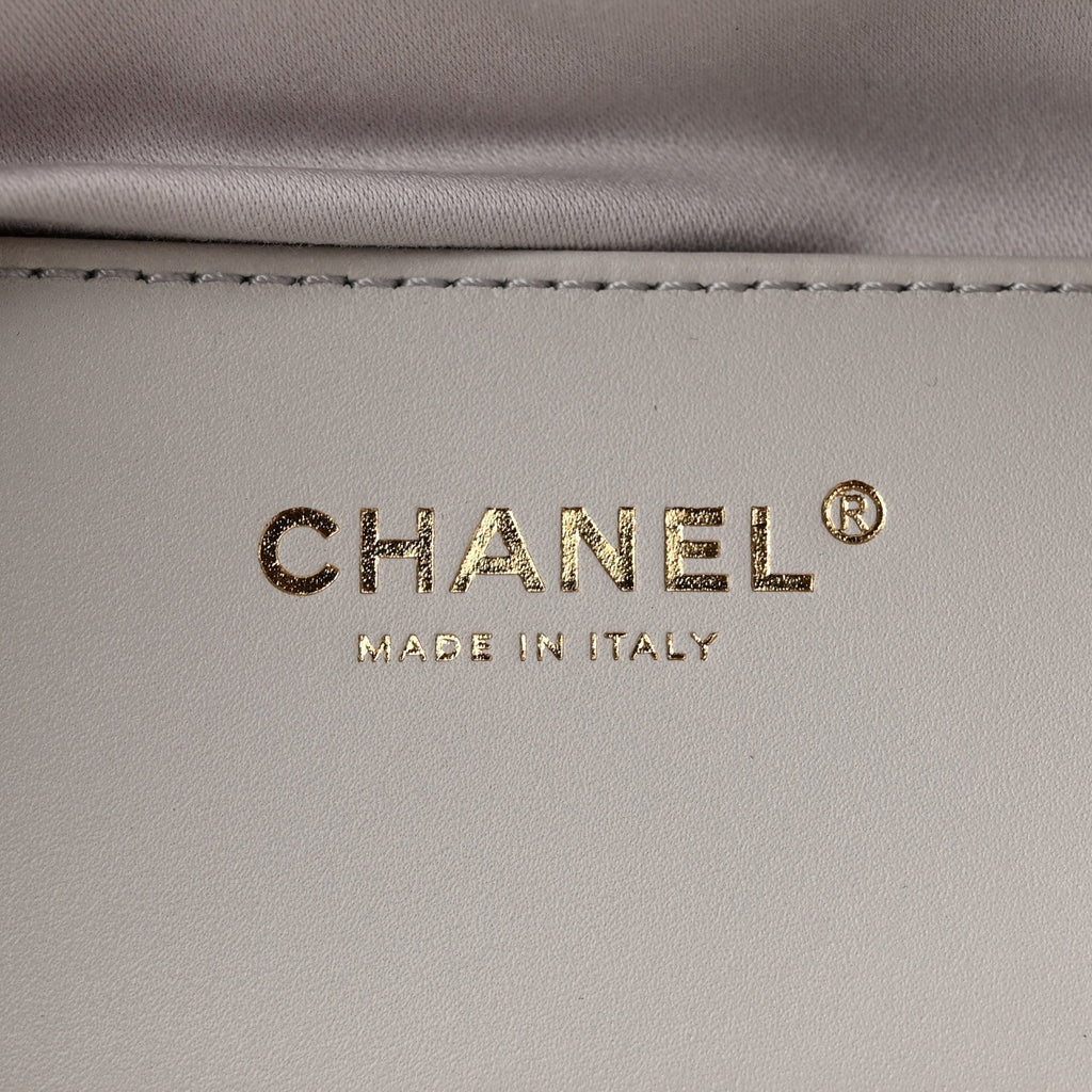 Caviar Quilted Small Chanel 25 Handbag Light Grey