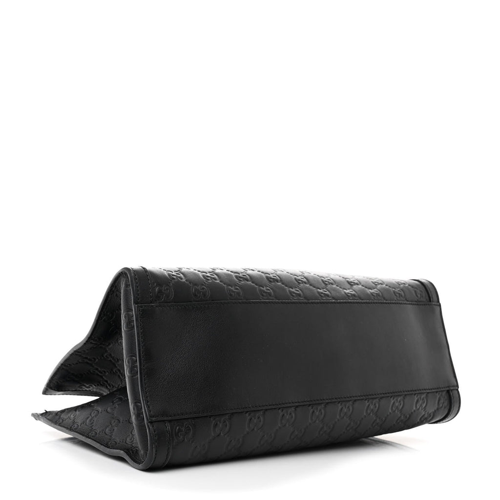 Guccissima Medium Padlock Tote Black
