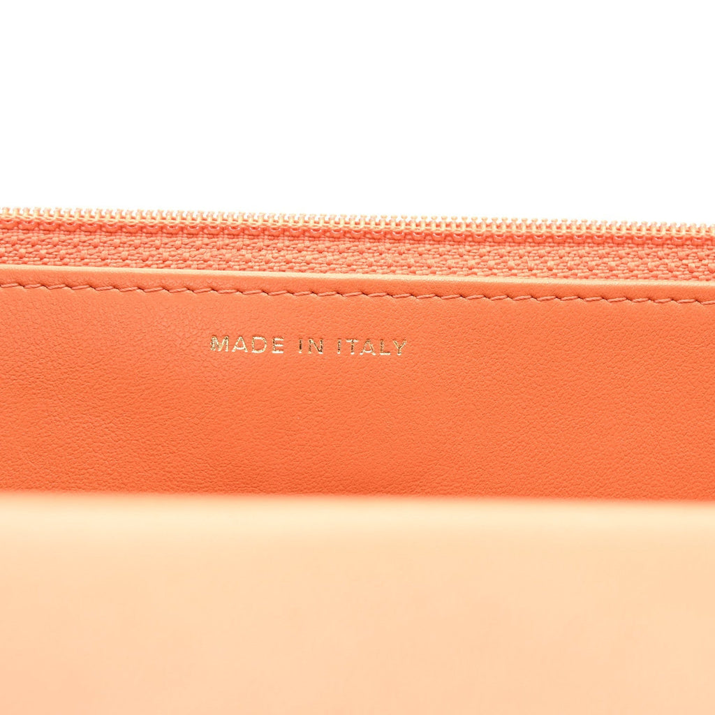 Lambskin Quilted Chanel 19 Wallet On Chain WOC Orange