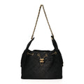 Washed Denim Quilted Small Chanel 25 Handbag Black