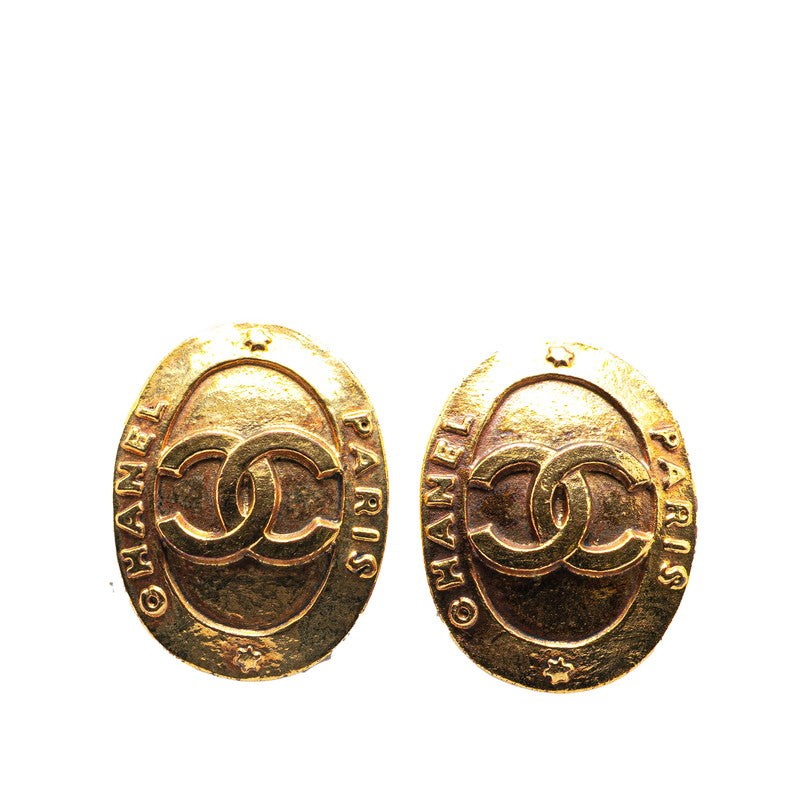 Chanel Coco Mark Oval Vintage Earrings