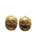 Chanel Coco Mark Oval Vintage Earrings