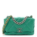 Lambskin Quilted Medium Chanel 19 Flap Green
