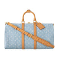 Louis Vuitton Monogram Denim Keepall Bandoulière 45 Duffle Bag  – Blue