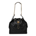 Caviar Quilted Medium Chanel 25 Handbag Black