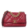 Goatskin Quilted Medium Chanel 19 Flap Red