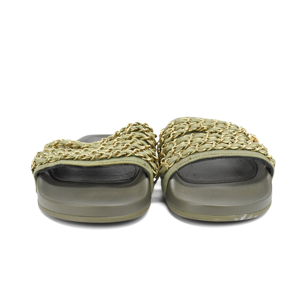 Chanel 'Chain' Slides - Women's 36