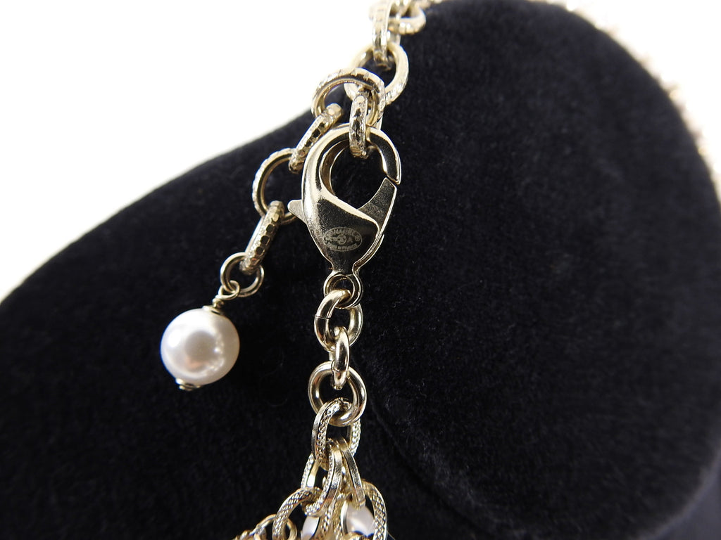 Chanel Pre-Fall 2019 Pearl and Strass Multi-Strand Statement Necklace
