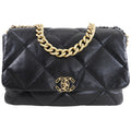 Chanel 19 Black Quilted Leather Maxi Flap Bag