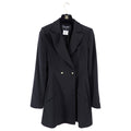 Chanel 98P Black Wool Fitted Long Blazer with Gold CC Buttons - FR36 / 4