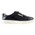 Chanel Black Leather and White Logo Court Sneakers - 36