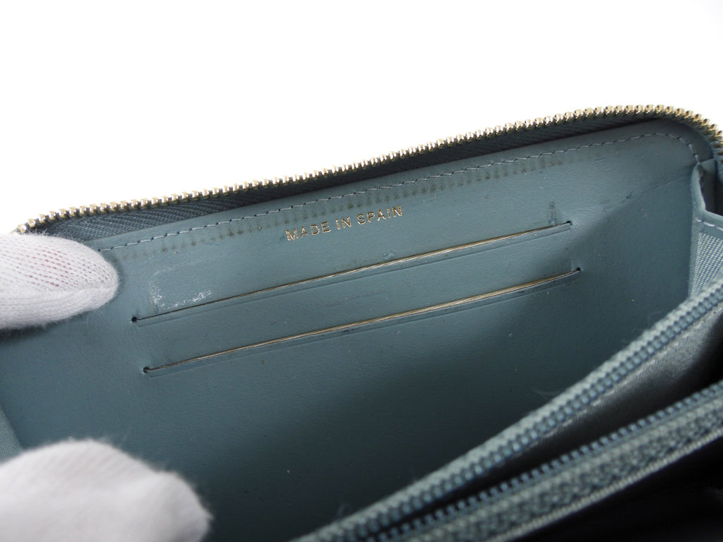 Chanel Blue Caviar Shimmer Leather Small Zippy Wallet