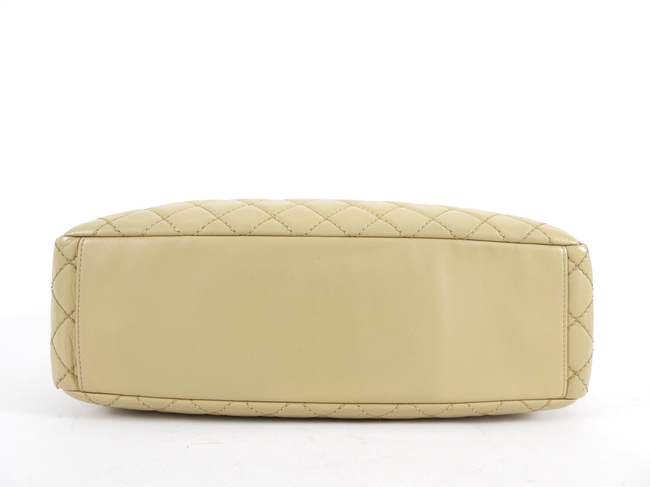 Chanel Beige Quilted Leather Boy Accordion Chain Tote Bag
