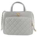 Chanel Light Grey Small Caviar Leather Business Affinity Two-Way Bag