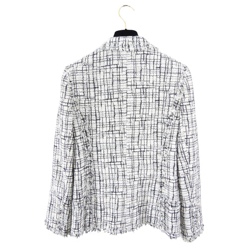 Chanel 06C Black and white Tweed Jacket with Silver Buttons - FR38 / 6