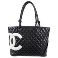 Chanel 2004 Cambon Black and White CC Tote Bag