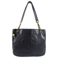 Chanel Vintage 1994 Large Caviar Leather CC Chain Tote Bag