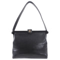Chanel 1997 Vintage Black Caviar Frame Top Handle Bag