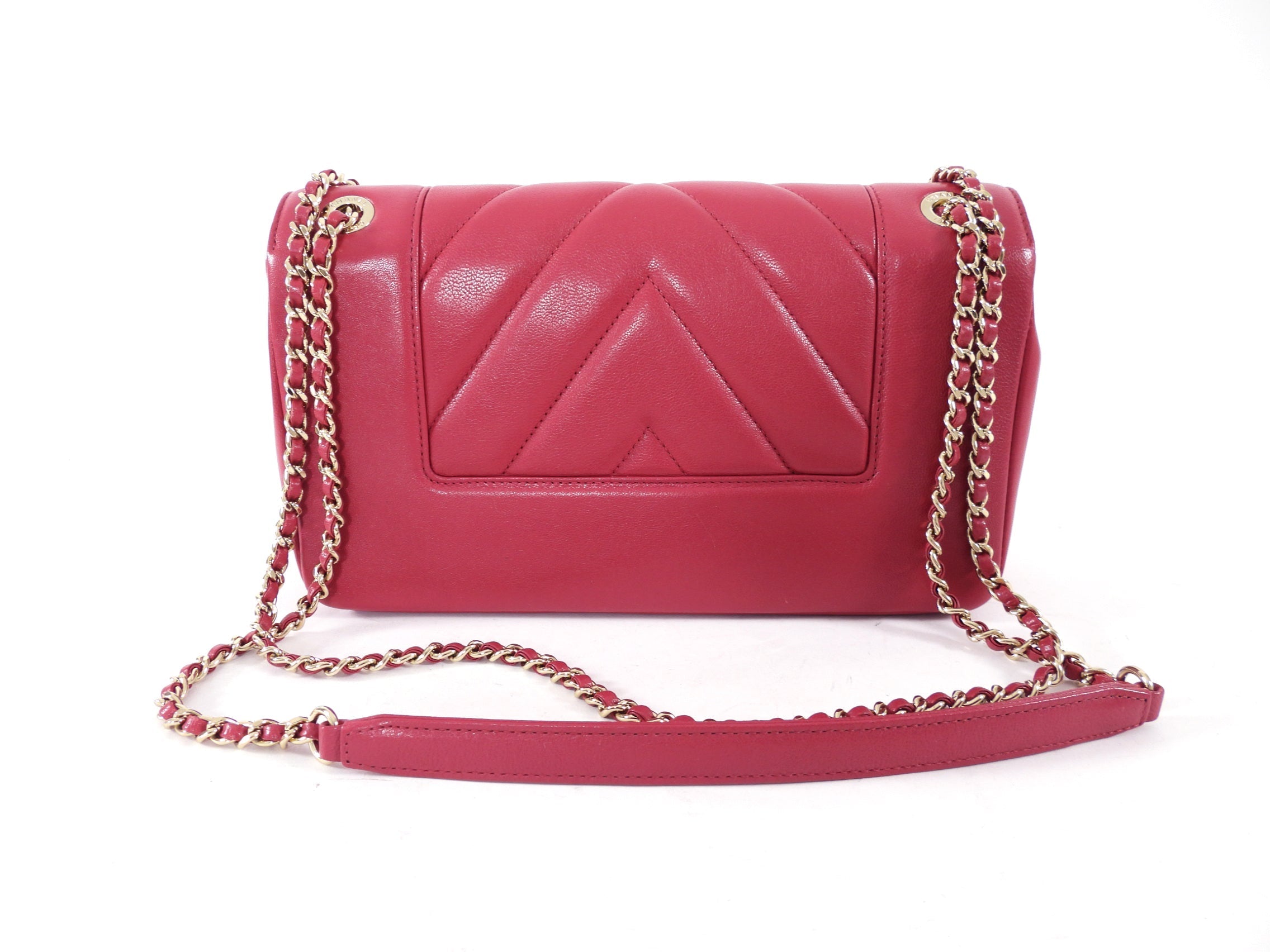 Chanel Cherry Pink Leather Mademoiselle Vintage Medium Flap Bag