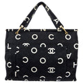 Chanel Vintage 1996 Coco Letters Canvas Large Tote Bag