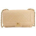 Chanel Vintage Beige Quilted Leather Diana Flap Bag