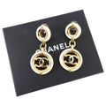 Chanel 19P Ivory Resin and Goldtone CC Logo Drop Earrings