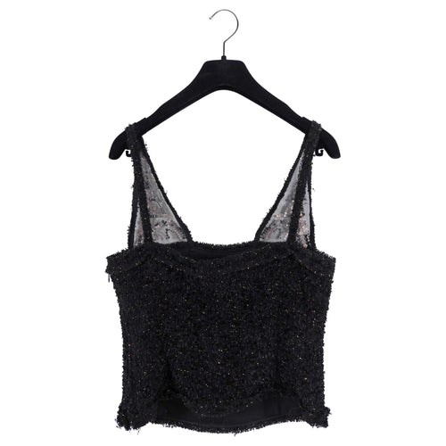 Chanel 17A Paris Eiffel Tower Tweed Crystal Top - FR38