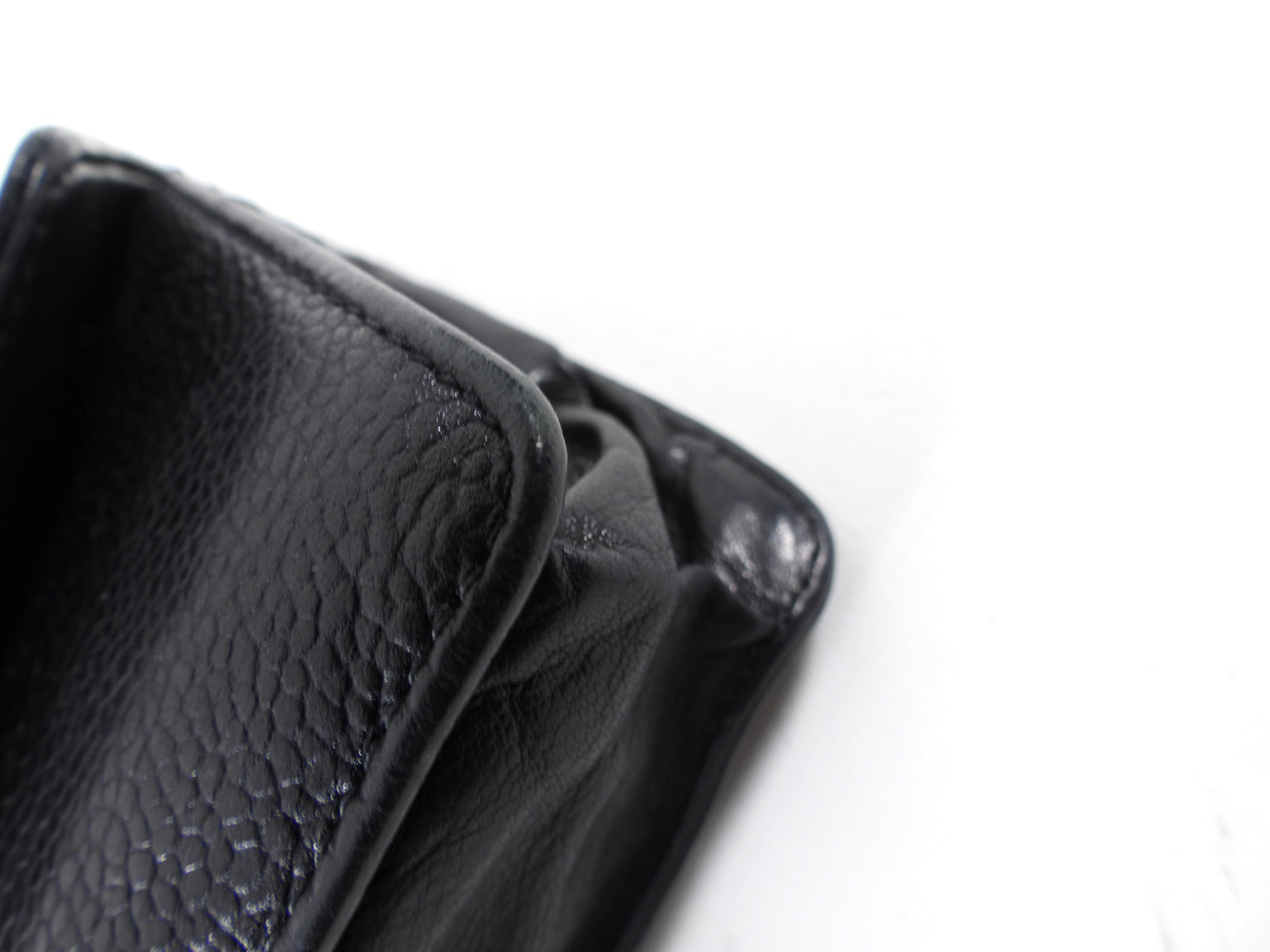 Chanel 1994 Vintage Timeless Classic Black Caviar Leather Wallet / Clutch
