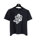 Chanel Black Cotton Camelia Logo Crystal Embellished T Shirt - 38 (S/M)
