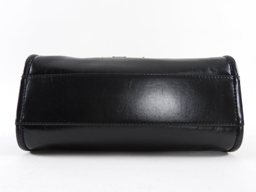 Chanel Black Leather Small Charms Deauville Tote Bag