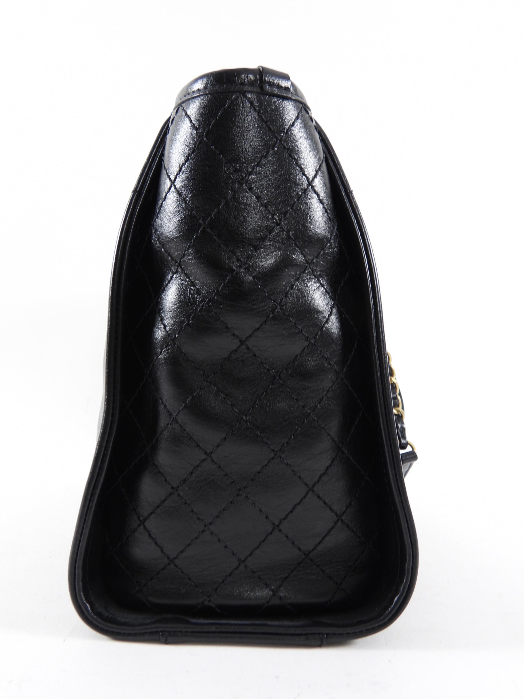 Chanel Black Leather Small Charms Deauville Tote Bag