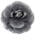 Chanel Grey Distressed Camelia Flower Brooch / Pin