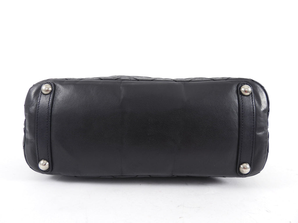Chanel Black Quilted Aged Leather In The Mix Chain Tote Bag